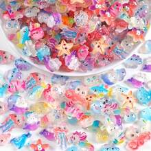 50/30/20/10pcs Glow-In-The-Dark Ocean Animal Decorations - Glow Under Blacklight, Pastel Colors (Pink, Blue, Purple, Transparent), Resin Marine Life For Aquarium, Party Favors, Fairy Gardens, DIY Crafts - No Electricity Needed, Indoor/Outdoor Use, Aquarium Decorations, Fairygarden Ornaments, Whimsical Design, Durable Decor Items, Glow In The Dark, Handcrafted Ornaments, Blacklight Reveal, Craft Enthusiasts