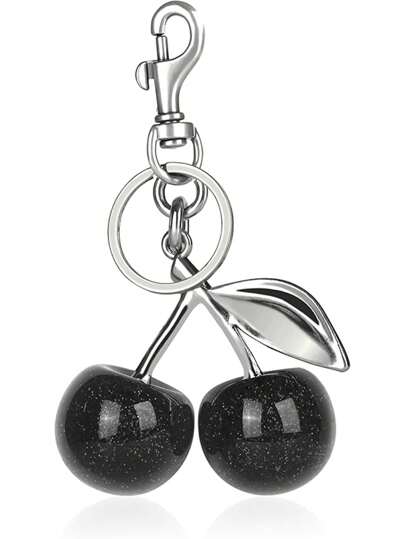1pc Cherry Keychain Bag Charm - Car Cherry Decor Keychain, Gift For Women On Christmas, Valentine's Day (Size: 4.3 Inch/10.92 Cm X 2.6 Inch/6.6 Cm, Cherry Size: 1.18 Inch/3 Cm). Bag Charm, Car Decor, Gift Idea For Teachers, Friends, Sisters.