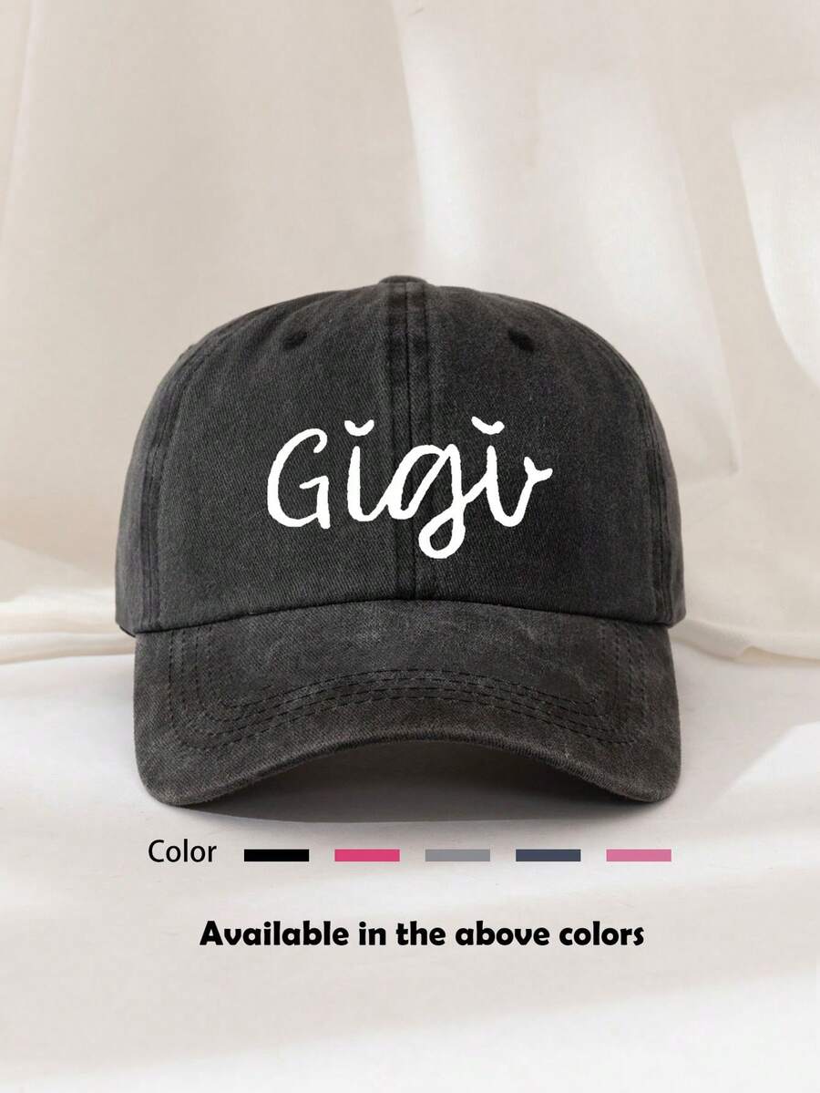 1pc Unisex Solid Color Versatile Printed Breathable Baseball Cap, Vintage Distressed Dad Hat, Suitable For Daily Wear, Sports, Hiking, Etc. - R - View 1