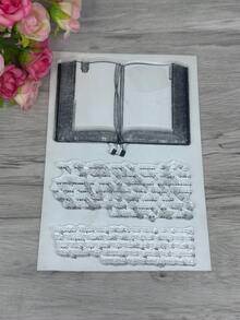 1 Transparent Rubber Stamp Retro Rubber Transparent Card Book Pattern Making Stamp DIY Scrapbook Photo Magazine Album Decoration Stamp - Black - View 4