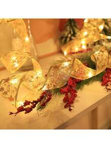 1-częściowy sznur świetlny w kształcie wstążki choinkowej, zasilany bateriami LED (baterie nie są dołączone), światło stałe/migające, girlanda ze wstążki choinkowej, odpowiednia do domu, na imprezę świąteczną, do wewnątrz i na zewnątrz, dekoracja świąteczna, Święto Dziękczynienia, Boże Narodzenie, dekoracja zimowa, dekoracja świąteczna, wystrój XMAS, choinka, prezent, dekoracja na Święto Dziękczynienia, ślub, wystrój domu, wystrój domu, wystrój jesienny, wystrój jesienny, dekoracje urodzinowe, prezenty, artykuły imprezowe, do wewnątrz i na zewnątrz, ogród, dekoracje świąteczne, dekoracje festiwalowe, dekoracje na Halloween, dekoracje ścienne, ozdoby na Halloween, dekoracje świąteczne, dekoracje XMAS, choinka, prezent, dekoracja na Święto Dziękczynienia, ślub, wystrój domu, wystrój domu, wystrój jesienny, dekoracje jesienne, dekoracje urodzinowe, prezenty, artykuły imprezowe, do wewnątrz i na zewnątrz, ogród, dekoracje świąteczne, dekoracje festiwalowe, dekoracje na Halloween, dekoracje