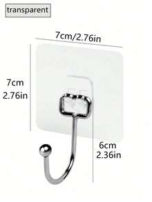 30pcs 33lbs(Max) Transparent Reusable Kitchen Curtain Hooks, Bathroom Towel Hooks, Heavy Duty Self-Adhesive Wall Hooks For Damage-Free Mounting - One Size Fits All - View 2