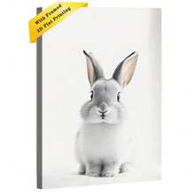 1pc 30*40cm(12x16inch) Art Decor Square Canvas Wall Art With Framed Lovely Rabbit Easter Elegant Modern Home Decor For Bathroom Bedroom Kitchen Decor.Stretched And Framed Ready To Hang.