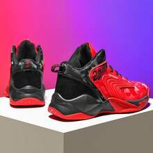 Men's Basketball Shoes, Breathable Cushioning Non-Slip Wearable Sports Shoes For Gym Workout Training, New Lightweight Breathable Basketball Shoes Unisex Sports Sneakers - Red - View 3