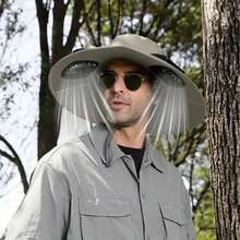 Sombrero de cubo de gran tamaño de secado rápido con ventilador solar, carga USB, sombrero de sol para hombres, senderismo al aire libre, camping, pesca, ropa refrescante - Negro - Ver 3