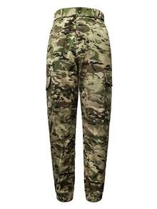 男士户外迷彩工装徒步裤 - 多口袋战术工作服长裤，透气防撕裂面料，休闲直筒慢跑裤，适合春秋季徒步旅行、露营、远足、旅行和日常穿着 - 卡其色 - 查看 6