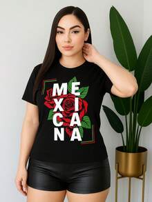 Camiseta informal de verano para mujer y hombre con estampado del día de la independencia cuello redondo manga corta 100% algodón playera mexicana dúos - Modelo 17 mujer - Ver 1