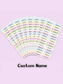 1~220pcs Custom Name Sticker, Cartoon Small Fresh Cute Waterproof Modern School Supplies Label, Back To School, School Supplies, Paper Name, Category Sticker, Number Category, Customized Waterproof Name Labels For School Supplies, Personalized Stickers For Water Bottles, Lunch Boxes, And Personal Items, Multi-Functional, Ornamental,Reusable,Exquisite,Stylish,High-Quality,Colorful,Modern,Custom,Personalized,Unique,Ideal Gifts For Him,Ideal Gifts For Her,Boyfriend,Dad,Girlfriend,Mom,Family,Friends,Tea Room,Home,Garden,Office,For Anniversaries,For Valentine's Day,For Mother's Day,For Birthdays,For Father's Day,For Graduation,For Weddings,For Housewarming,Warm Ambience, Autumn Home Refresh, Xmas Decoration