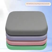 4厘米厚记忆海绵坐垫，超柔软办公椅垫，透气汽车座椅垫，长时间坐姿腰部支撑，缓解疼痛 - 彩色 - 查看 2