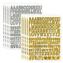 10pcs 0.5 Inch English Letter Stickers, Gold & Silver, Suitable For Scrapbooking, Cards, Small Decorations