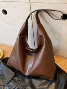 Korean Minimalist Casual Pu Tote Bag Combination Bag, Autumn And Winter Retro All-In- Shoulder Tote Bag, With Change Bag Mother Bag, Large Capacity Commute Shopping Bag, School Supplies, School Bag, School Handbag, School Tote Bag, School Bookbag, Back To School Bags, Waterproof, Lightweight, Portable, Business Casual, Suitable For Women College Students, Teacher, Perfect For Back To School, First Day Of School, Work , Business, Commute, Holiday