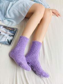 1 Paar kreative personalisierte Geschenksocken, rosa Schleifensocken, Kuchensocken, Korallfleecestrümpfe, rutschfeste Hausstrümpfe, Damen Mittellange Socken, Paar-Socken