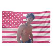 Tapiz de la bandera estadounidense de Malachi Barton, diseño de Estados Unidos de color rosa de Daniel, 150x90cm, poliéster con ojales de latón, decoración de pared Barton para dormitorio