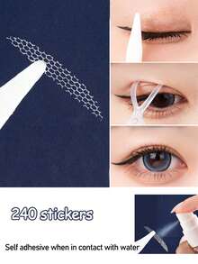 240 szt., 5 arkuszy papieru, które przylegają do wody, niewidoczna siateczka, koronkowy podwójny plaster na powieki, bez kleju, długotrwały model, naturalny plaster upiększający, makijaż, tani, wystrój pokoju, toaletka, podróże, sypialnia, akcesoria do makijażu