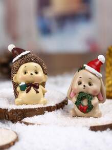 Christmas Animal Resin Figurines Set, Christmas Tree Santa Claus Tabletop Decor, Daily & Festival Decoration Home Decor Christmas Decorations Room Decor Winter Christmas Decorations Home Christmas Gifts Christmas Decor - Multicolor - View 10