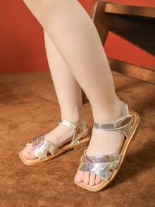 Gold Sandals Girls Shoes, Children Sandals, Toddler Flat Sandals - Gold - View 3