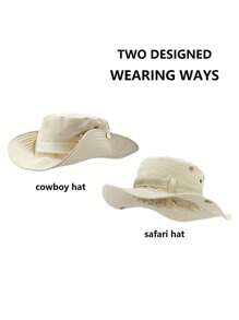 meetsunny 1 件男女款防晒渔夫帽速干可折叠宽边帽透气防紫外线牛仔风格 Boonie 渔夫帽 UPF 2000+ 适合徒步钓鱼海滩