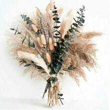 100 piezas Ramo de flores secas de otoño, incluye espadaña, colas de conejo naranja, lavanda y eucalipto rojo, decoración de estilo bohemio para otoño, adecuado para el hogar, jarrón, porche y Acción de Gracias, Navidad, decoración del hogar, arreglo floral de otoño