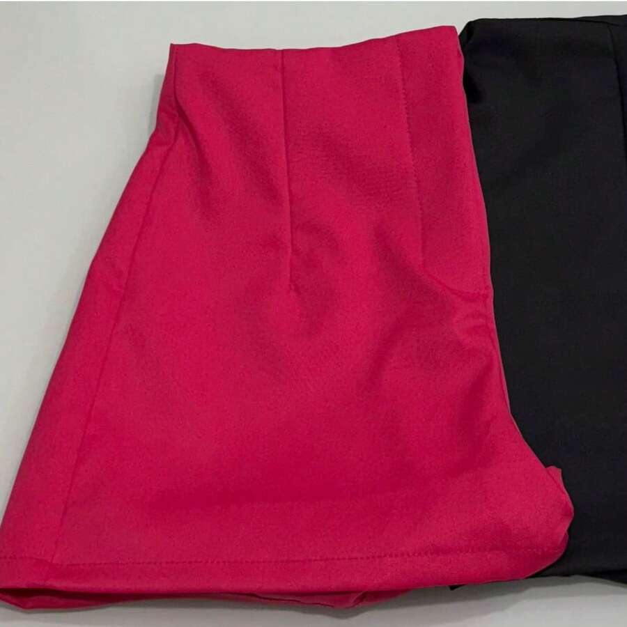 Kit De 2 Short Social Alfaiataria Nova Moda 2025 - PINK PRETO - Visão 1