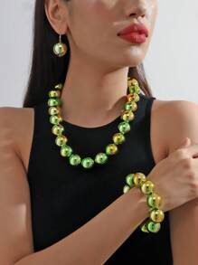 4pcs/Set Beaded Necklace & Pendant Set For Women With Unique, Fashionable, Exaggerated, And Retro Style - Buddhist Bead Jewelry Set - View 23