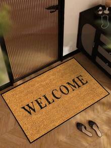 1 件简单的“欢迎”字母图案入口垫，极简主义短毛绒速干防滑可洗门垫，家居装饰，软装饰，适用于厨房、浴室、餐厅、入口、派对、聚会、新年、四季、庭院装饰 - 黃色 - 查看 6