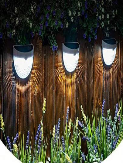 户外防水太阳能壁灯，塑料嵌入式甲板灯，带安装硬件，太阳能充电镍电池，防水嵌入式灯具，适用于栅栏、露台、车库楼梯 - 黑色