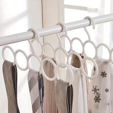 قطعة واحدة من رف الوشاح ذو 5 فتحات، علاقة بلاستيكية متعددة الوظائف، علاقة للوشاح والربطة، علاقة توفير مساحة في الخزانة، 32.49 سم * 15.49 سم