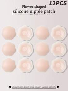 Cubrepezones de silicona, pétalos de silicona finos, invisibles y transpirables para el pecho de mujeres, pastillas antideslizantes para vestidos sin espalda y sin tirantes