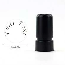 20mm Round Black Customizable Name Stamp - Artistic Font Design Stamp - Teacher Stamp - Suitable For Office And Business Settings Like Cafes - Children Art Activities