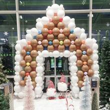 136/138 piezas Juego de Globos Navideños, Guirnaldas de Arco de Globos Rojos y Marrones, Piruletas, Bastones de Caramelo, Feliz Navidad, Decoraciones de Fiesta de Año Nuevo e Invierno