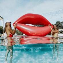 In Stock Viral Ins Red Lip Floating Inflatable Pool Float, Basic Model - Red - View 3