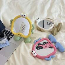 1pc Cute Cartoon Footprint Design Tabletop Makeup Mirror, Suitable For Bedroom, Dorm, Vanity, High Definition Makeup Mirror, Student Gift