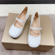 White Low Heels 2cm