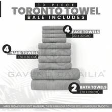 GC GAVENO CAVAILIA Soft Towels - 10 Piece Bathroom Towel Set - Premium Quality Water Absorbent Towel, 4 Face, 4 Hand, 2 Bath Towel, 450 GSM Washable Towel Set, Silver - Silver - View 10