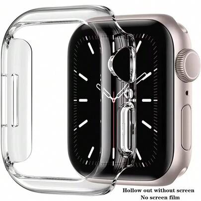 2pcs Transparent Bumper Hard Cases Suitable For Apple Watch Case 46mm 44mm 40mm 42mm 41mm 45mm Case, Shock-Absorbing Ultra-Thin PC Buffer Protective Cover, All-Round Edge Protection Frame I Watch Series 10 9 8 7 6 5 3 Se Accessories [No Screen Protection]