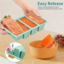 1/2pcs Silicone Food Storage Containers - Durable Kitchen Storage Boxes For Soups, Broths And Sauces - Stackable Green Food Prep Containers - Essential Kitchen Accessories - 彩色 - 查看 4
