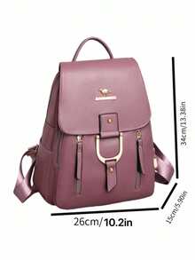 防盗PU皮女士双肩包，时尚翻盖双肩包，轻便迷你旅行包，多功能书包，便捷的日常通勤包，适合学生、教师、护士、上班族、旅行爱好者、徒步、露营、度假、通勤等各种场合。 - 紫色 - 查看 4