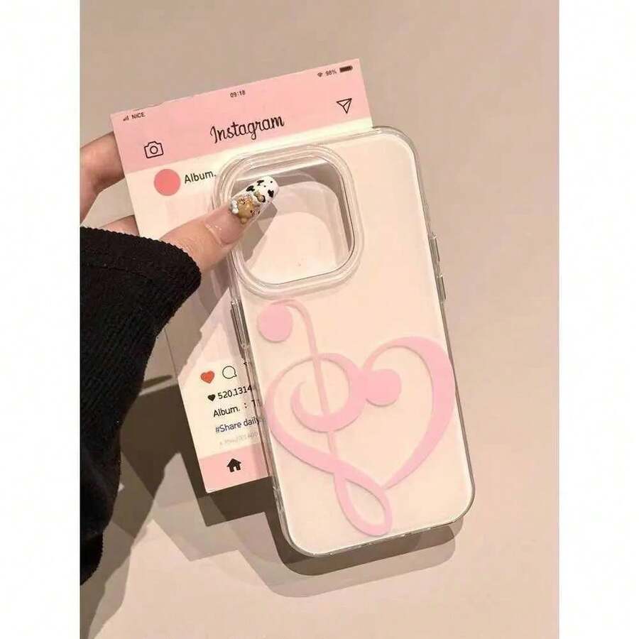 Heart Music Notes Compatible With Apple 16 Phone Case Apple 15 Promax/14/13 Cute 12/11 Cartoon