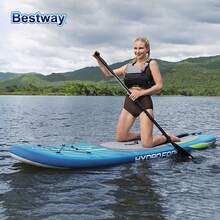 Bestway 6532A Inflatable Stand-Up Paddle Boards, For Adults Paddle Boards For All Skill Levels, 10'4'' Ultra-Light Paddleboard With Durable Premium Accessories, Fins, Paddle, Pump, Leash, Extra Wide Stable Non-Slip Yoga Deck - 9' X 30" X 4.75" / 2.74mx 76cm - View 8