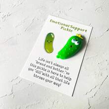 1pc Fun Pocket Hug Resin Cartoon Pickle Card, Warm Hug Encouragement For Family And Friends, Birthday Holiday Gift With Uplifting Message - Unique, Quirky, And Heartwarming Way To Show You Care,Christmas Mother's Day Graduation - Multicolor - View 7