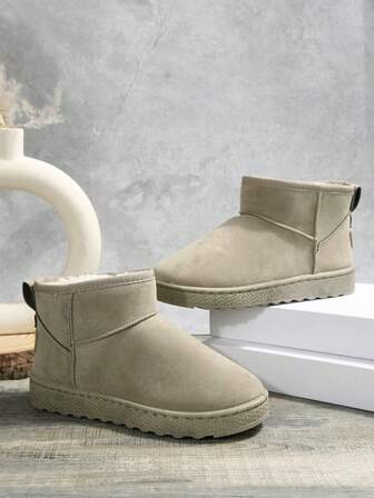 2025新款女士短款雪地靴，冬季保暖加绒踝靴，防滑保暖雪地鞋