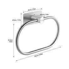 1 pezzo Anello portasciugamani nero con mensola in acciaio inossidabile, supporto autoadesivo per asciugamani da bagno da appendere alla parete