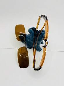 1 Piece Glasses Frame, Small Model, 2 In 1 Clip-On - Nâu nhạt - Xem 6
