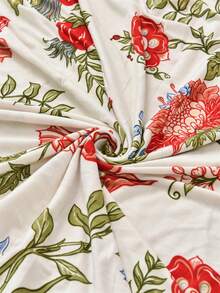 1 件装饰折叠沙发床罩，牛奶丝面料，防滑弹性通用型 3 座，花卉印花，4 种颜色，完美适合折叠沙发床，适合春季、夏季、秋季、冬季 - 彩色 - 查看 10