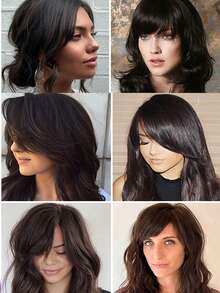 Extensions per capelli con frangia laterale per donne, molletta doppia per capelli lisci spessi, frangia sintetica finta, adatta per coprire la fronte e per acconciature quotidiane e da festa