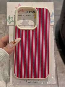 1 件白色独特红蓝条纹简约图案全覆盖 TPU 防震手机壳，适用于 Apple 16、15、14、13、12、11 Pro Max 和系列 - 彩色 - 查看 4