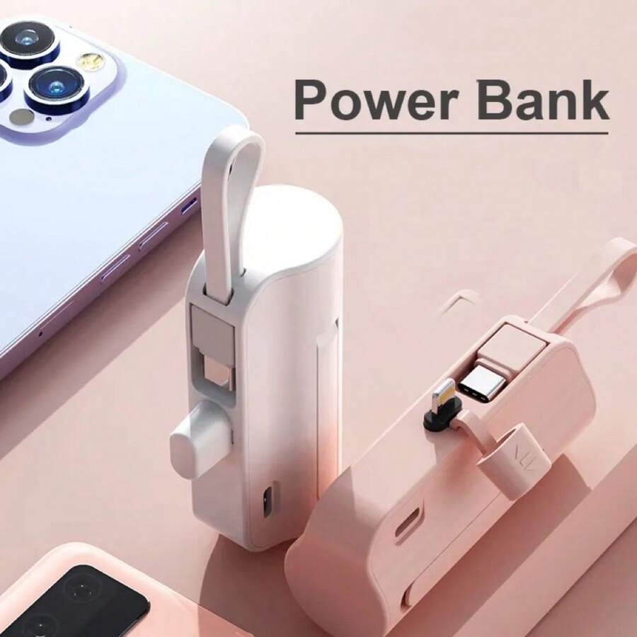 Mini Power Bank 5000mAh Wireless Charger 2-In-1 Portable Charger For IPhone And Type-C - Nhiều màu - Xem 1