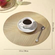 1/4/6/8pcs Oval Foil Coasters - Heat Insulation, Non-Slip, All Season Use, Easy To Clean, Suitable For Hotel, Restaurant, Western Dining Decor, Thermal Insulation Mat, Multipurpose Coaster, Enhance Dining Table Aesthetics, Practical & Fashionable! - PP Round Placemat - View 11