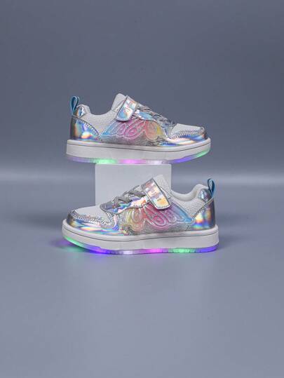 1 Pair Cute Cartoon LED Light-Up Breathable Sports Shoes, Suitable For Boys And Girls - Casual, Shock-Absorbing, All-Season Non-Slip Outdoor Running And Walking Shoes