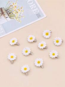 6pcs Gentle Little Daisy Hairpin, Suitable For Students To Use During The Back-To-School Season, A Daily Sweet Accessory., School Stuff
